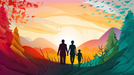 Abstract background family on nature Vector