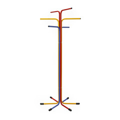 Colorful clothes hanger isolated on white