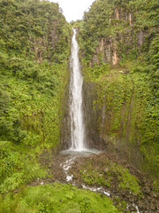 Obraz premium Carbet Falls (the scond one), a series of waterfalls on the Carbet River in Basse-Terre in a tropical rainforest on lower slopes of volcano La Soufriere., Guadeloupe, Caribbean