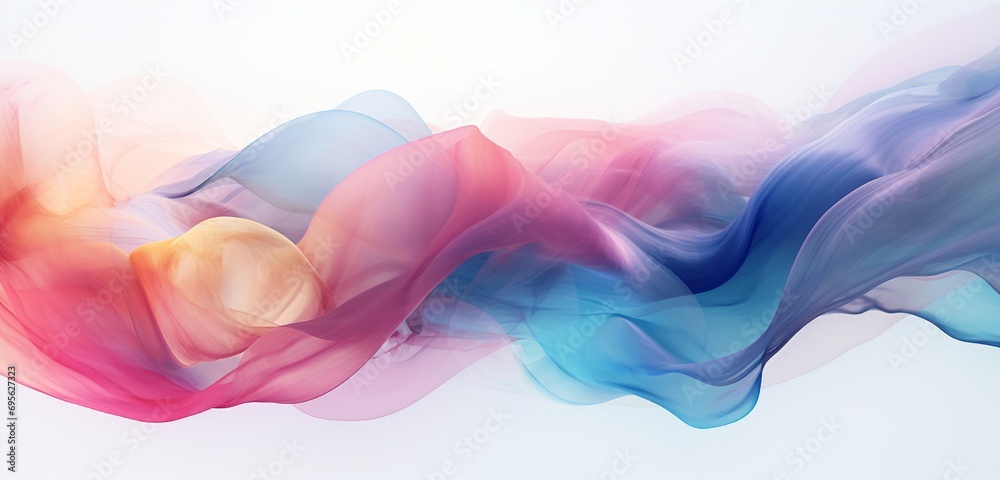 Wall mural an abstract representation of fluidity and motion depicted in an interplay of colors and shapes agai