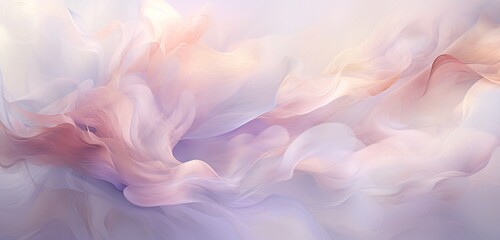 An ethereal digital abstract artwork featuring delicate shades of pearlescent white - Powered by Adobe