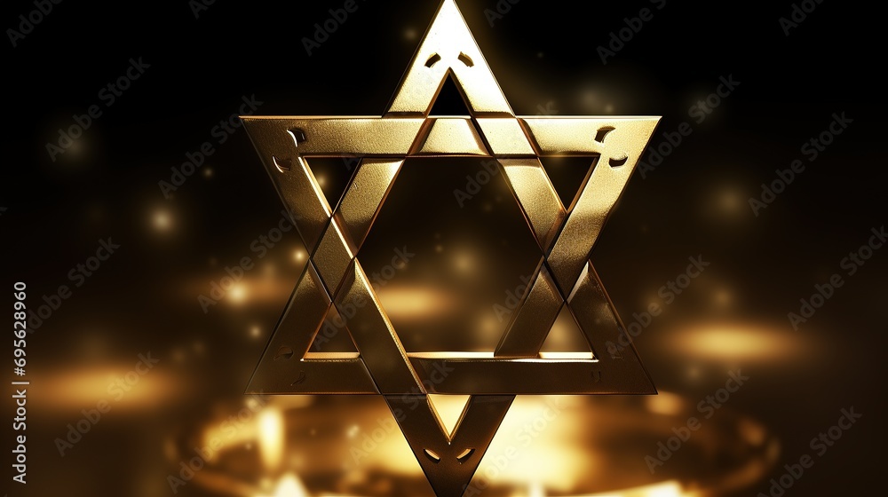 Wall mural Star of David, ancient symbol, emblem in the shape of a six-pointed star, Magen, culture faith, Israel Jews, symbol symbolism, flag emblem item. - Wall murals