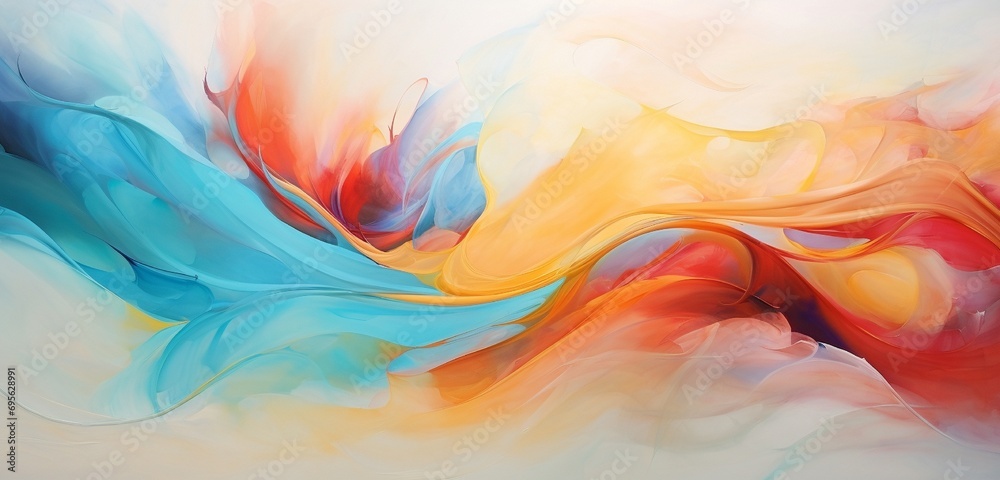 Wall mural conceptual abstraction of emotions and thoughts captured in a whirlwind of expressive strokes and a 