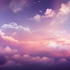 Amazing Sunset Natural Dramatic Cloud Sky Beautiful Scene Digital Generated Illustration