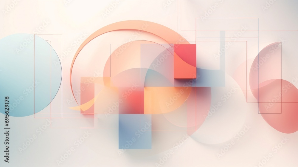 Sticker conceptual abstraction of harmony and balance showcased in an arrangement of geometric shapes and so