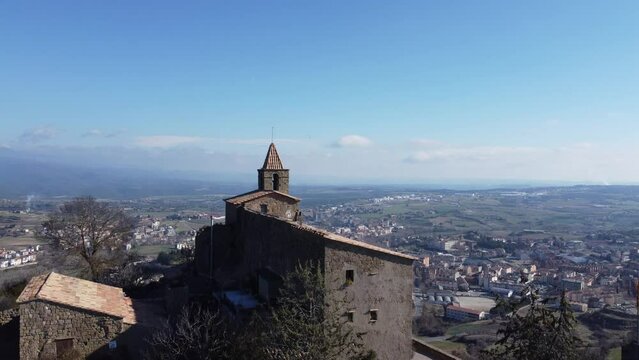 aerial drone view of the Castellvell de Solsona Lleida Catalunya