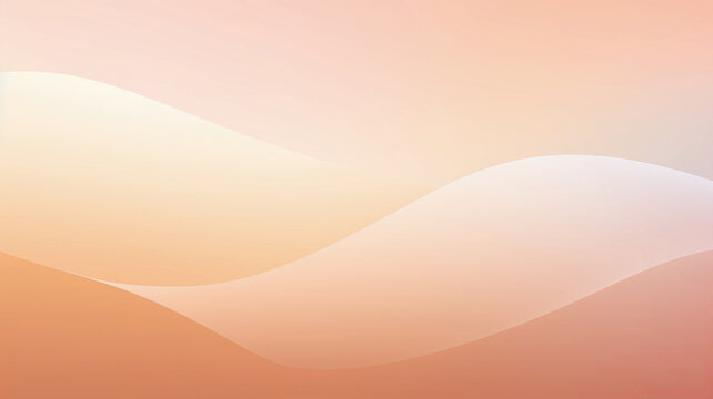 Minimalist gradient backdrop featuring a blend of pastel orange and beige tones. This trendy backdrop exudes a peach fuzz color scheme with abstract, delicate waves.
