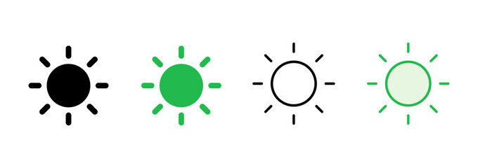 Obraz premium Sun icon set. Brightness Icon vector