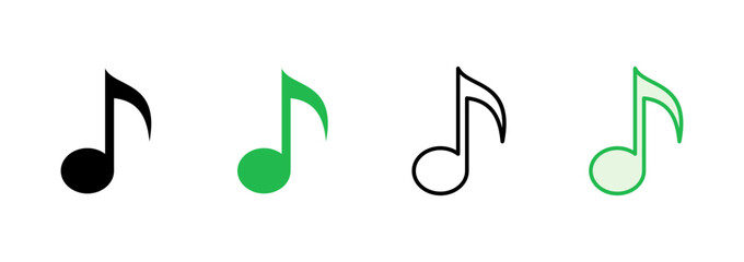 Music icon set. note music icon vector