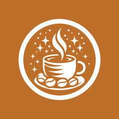 vector coffee shop logo,hand drawn, vintage