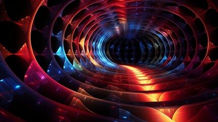 Explore abstract concepts through captivating illustrations depicting the mesmerizing journey of tunneling. Engage with imaginative visuals that convey complex ideas in a visually compelling manner. - obrazy, fototapety, plakaty