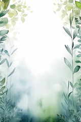 aquarell leaves border