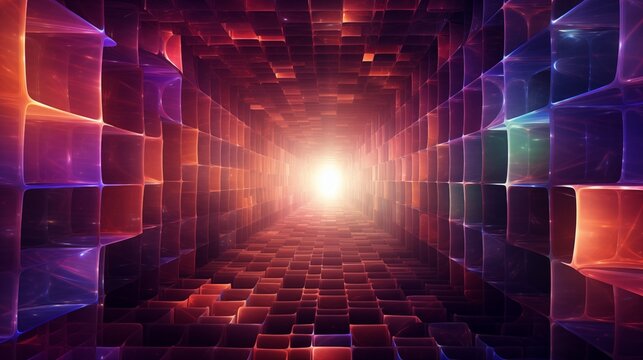 Scientifically explore tunneling concepts through abstract, imaginative illustrations. Engaging visuals vividly represent complex ideas, creating an enlightening journey into scientific principles.