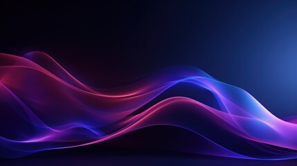 Abstract dark background with glowing wave and shiny moving lines graphic