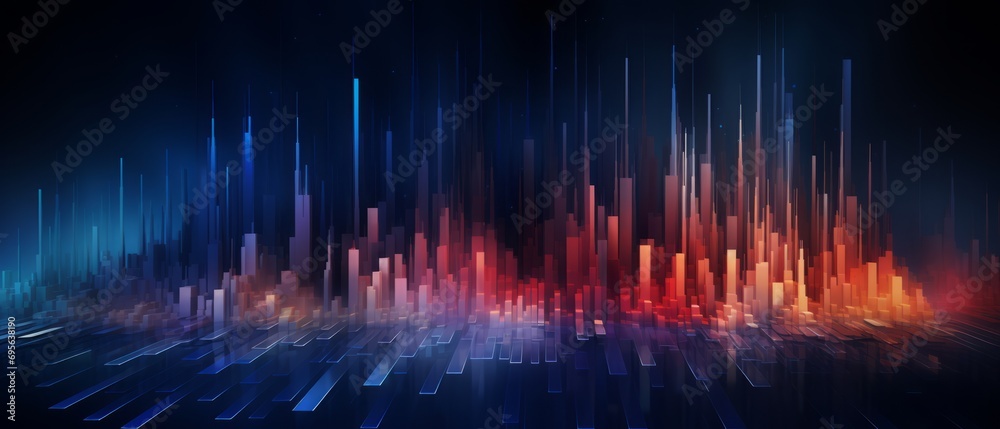 Wall mural a combination of charts, graphs and signals. abstract background