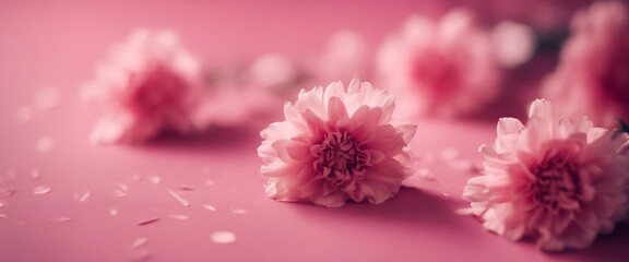 Naklejka na ściany i meble Elegant Floral Macro: Close-up Beauty of Pink Blossoms | Studio Shot for Romantic Celebrations and Botanical Design - Close up of Pink Flower