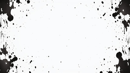 Black spots of paint on a white background