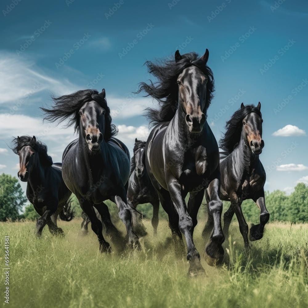 Wall mural horse in the field