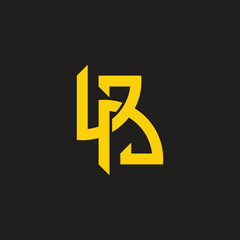 letter ud gold simple linked logo vector