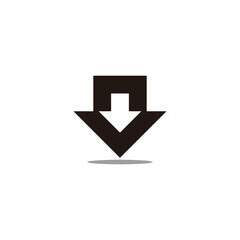 down arrow clean geometric location symbol icon vector