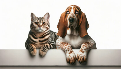 Cute pictures of dogs and cats　犬と猫の素材。 - obrazy, fototapety, plakaty
