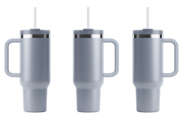 40 oz Tumbler with Handle and Straw mockup