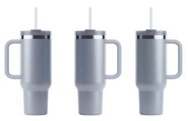 40 oz Tumbler with Handle and Straw mockup
