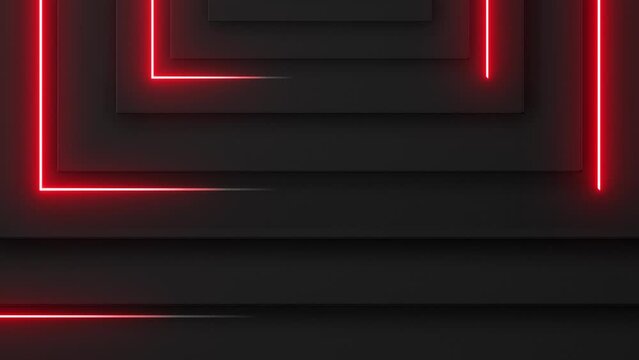 This stock motion graphic  video of  4K Red Neon Strokes Pattern with gentle overlapping curves on seamless loops.