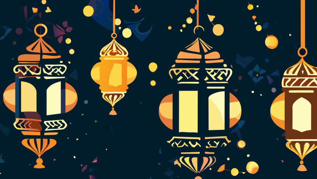 Moroccan lantern patterns vektor icon illustation