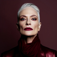 Elegante Seniorin mit zeitloser Schönheit und klassischem Stil, Generative AI