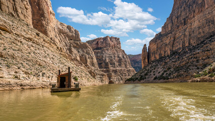 Cruising in Bighorn Canyon National Recreation Area -  Bighorn River  - floating restroom