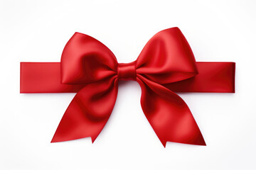 A red ribbon on a white backround