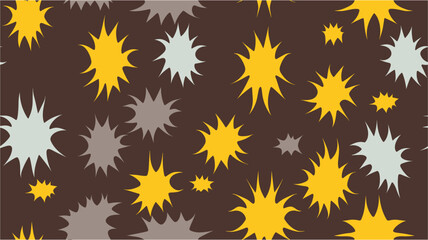 Seamless chaotic pattern of stars. Floral minimalist seamless pattern. Simple vintage pattern. Charming star shaped flowers in a small all over print. Geometric pattern.