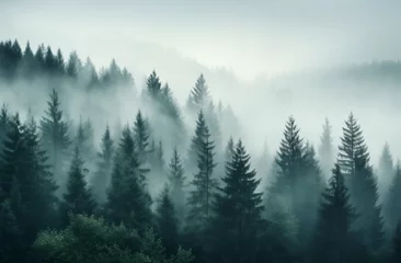 Foto auf Leinwand Enchanted Forest Mist © HNXS Digital Art