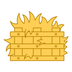 Flat line hay. Vector illustration with agriculture theme and flat line vector style. Editable vector element.