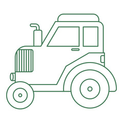 Tractor line art. Vector illustration with agriculture theme and line art vector style. Editable vector element.