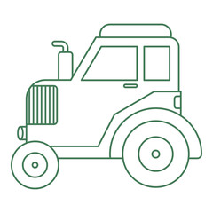 Tractor line art. Vector illustration with agriculture theme and line art vector style. Editable vector element.