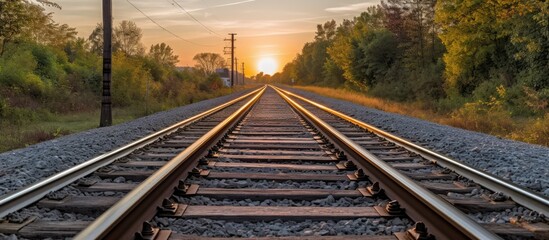 Fototapeta na wymiar the train tracks in the afternoon.