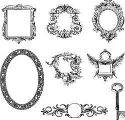 Ornamental Frames. Vintage, Art Deco, Floral and Victorian borders
