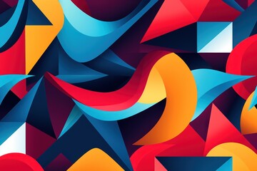 Seamless geometric pattern with modern abstract shapes - obrazy, fototapety, plakaty