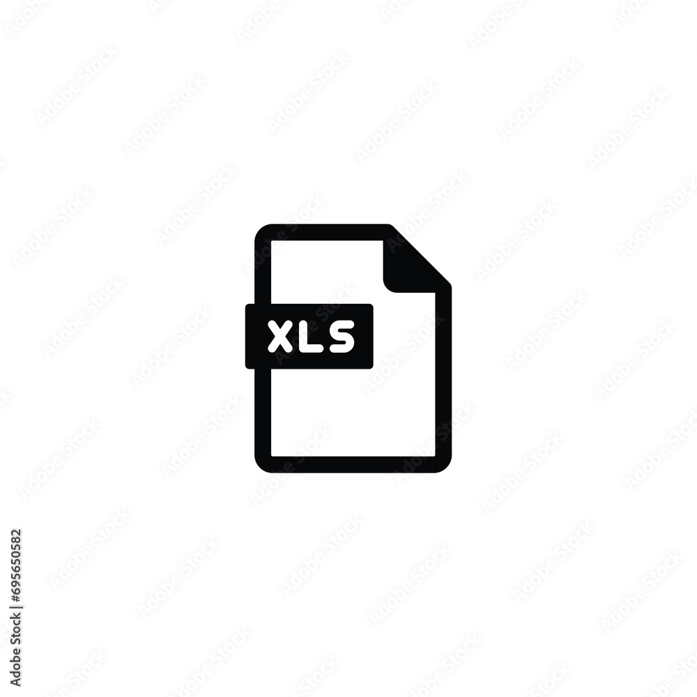 Poster xls document icon, xls document sign vector for web site computer and mobile app