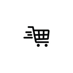 Shopping cart icon, trolley sign vector for web site Computer and mobile app