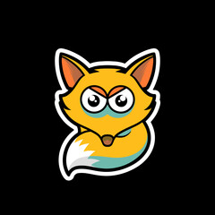 Cute fox mascot cartoon illustration 