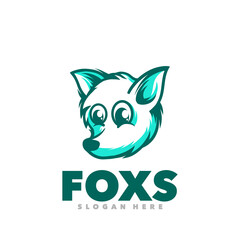 Cute foxy mascot logo cartoon