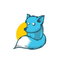 Cute fox mascot cartoon illustration 