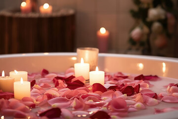 Beauty water therapy candle spa wellness light care health relaxation romantic bath