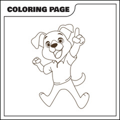 coloring page cute dog vector illustration, animal coloring page