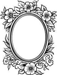 Oval frame flower ornament