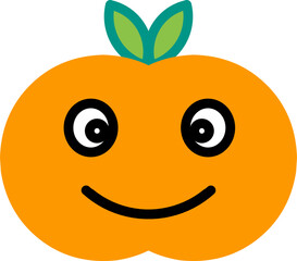 An orange with an animated face