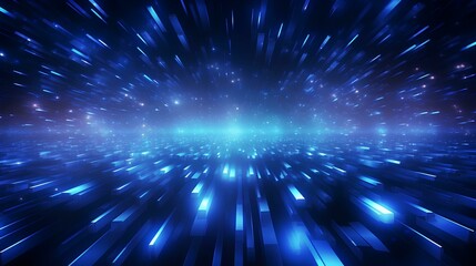 Obraz premium Abstract blue background with bokeh defocused lights and stars.